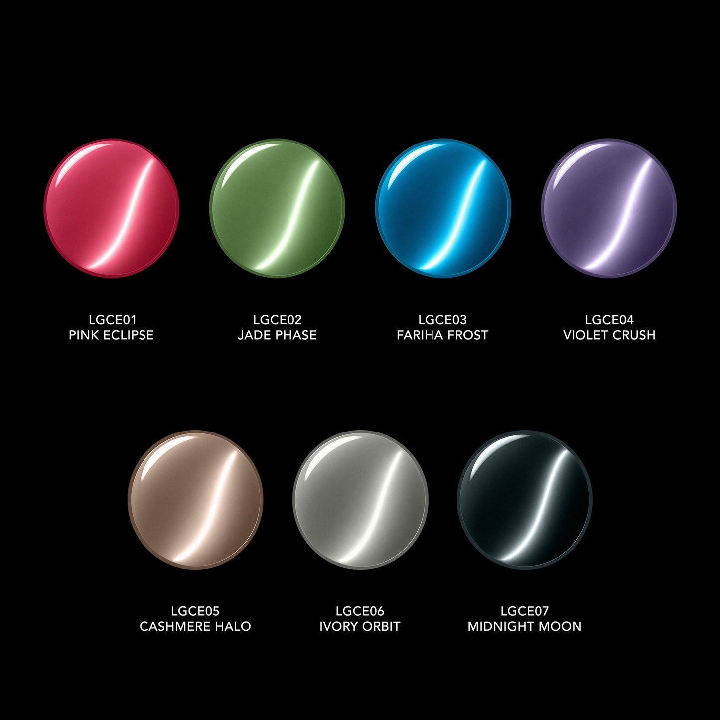 Chaun Legend Cat Eye Silk Collection Gel Polish swatches