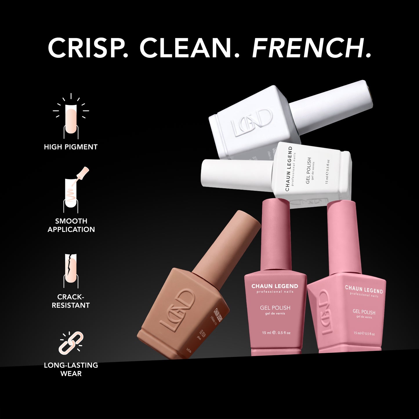 Chaun Legend French Tip Bundle colors in fun stack and features