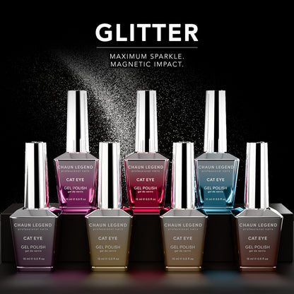 Chaun Legend Cat Eye Glitter Collection Gel Polish - maximum sparkle