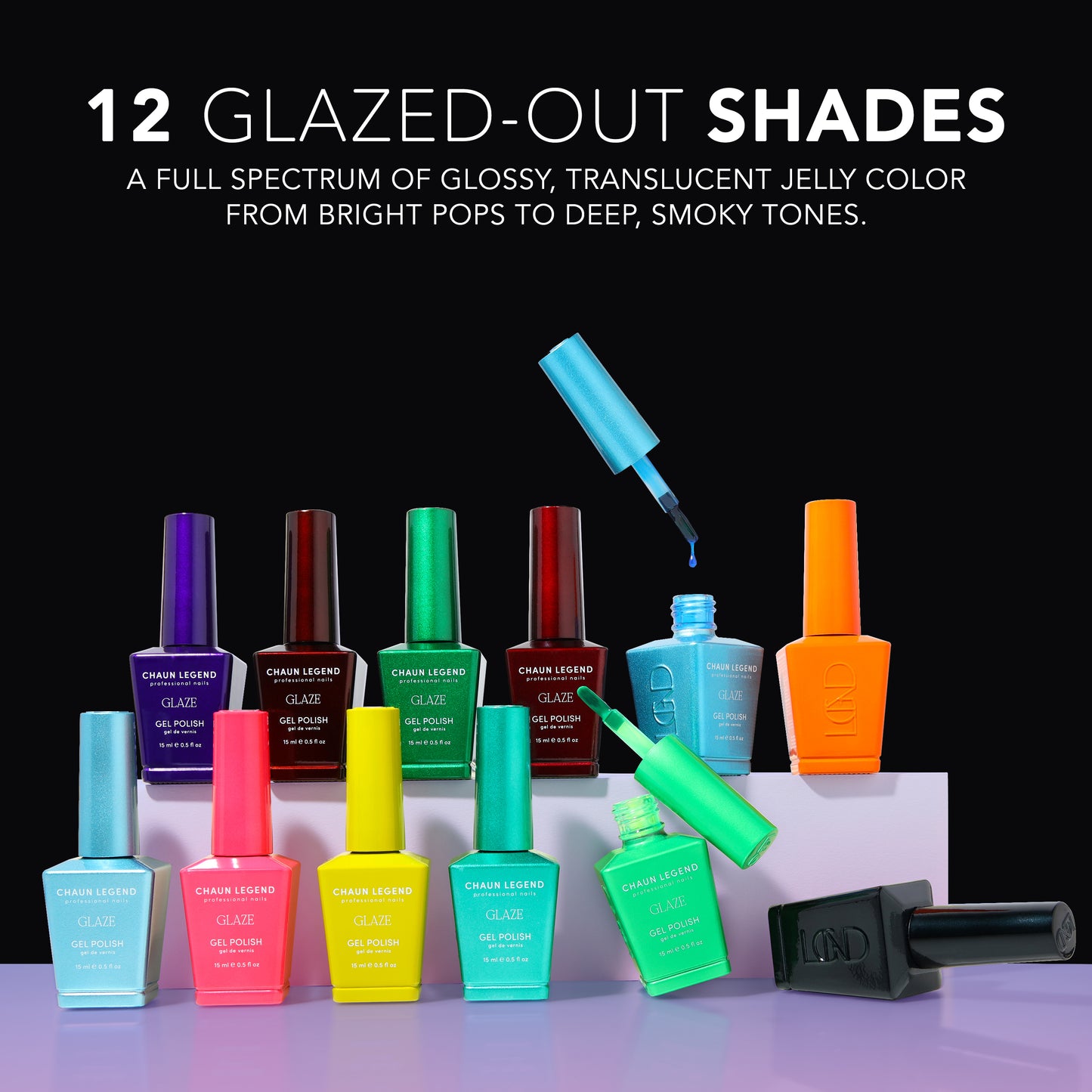 Chaun Legend Glaze Collection has 12 glazed out shades